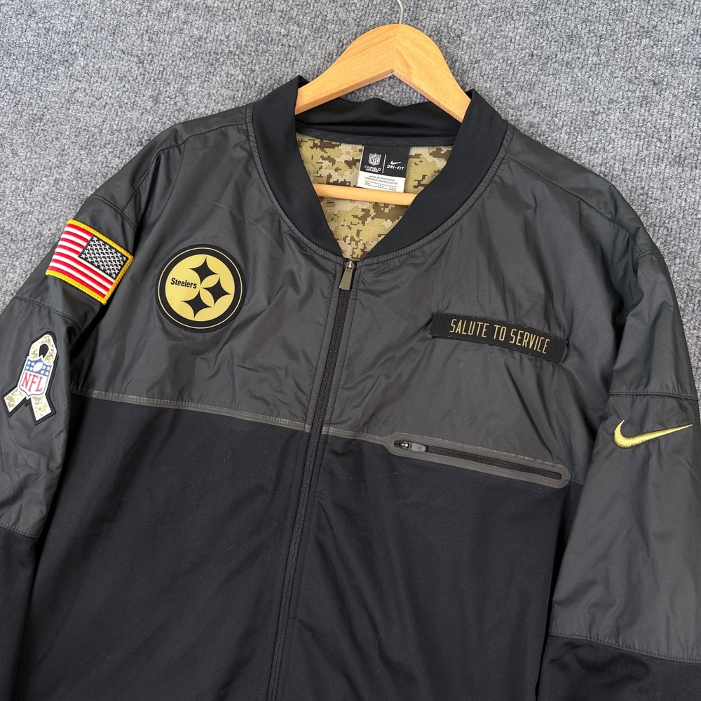 Nike Pittsburgh Steelers Salute To Service Bomber Jacket Mens 2XL NFL 804376